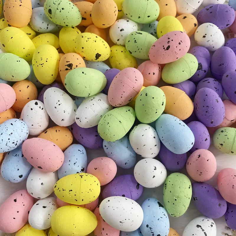 

20/50Pcs 3cm Foam Easter Eggs Happy Easter Decorations Painted Bird Pigeon Eggs DIY Craft Kids Gift Easter Decorations for Home