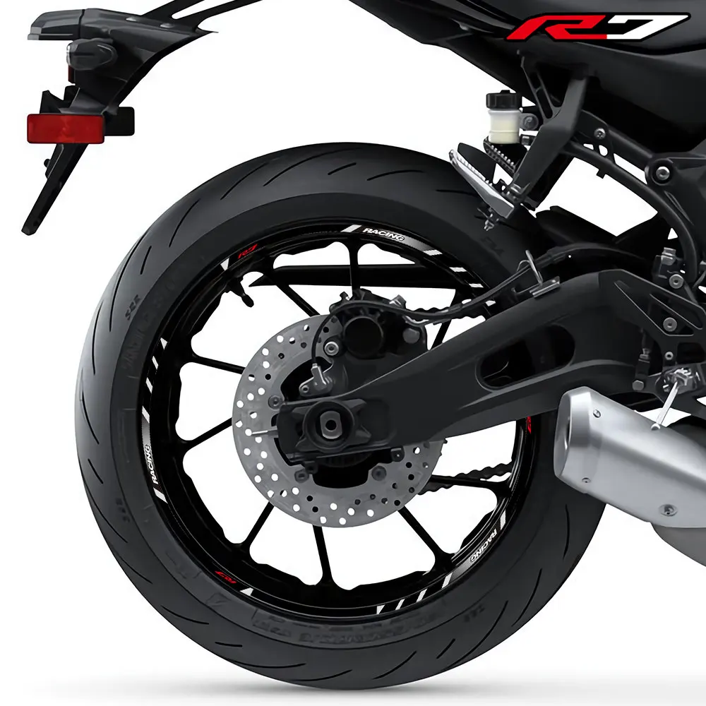 

Наклейка на колесо мотоцикла, полоса, обод, колеса, водонепроницаемые наклейки, набор для Yamaha YZF-R7 YZFR7 2022 2023 17 дюймов
