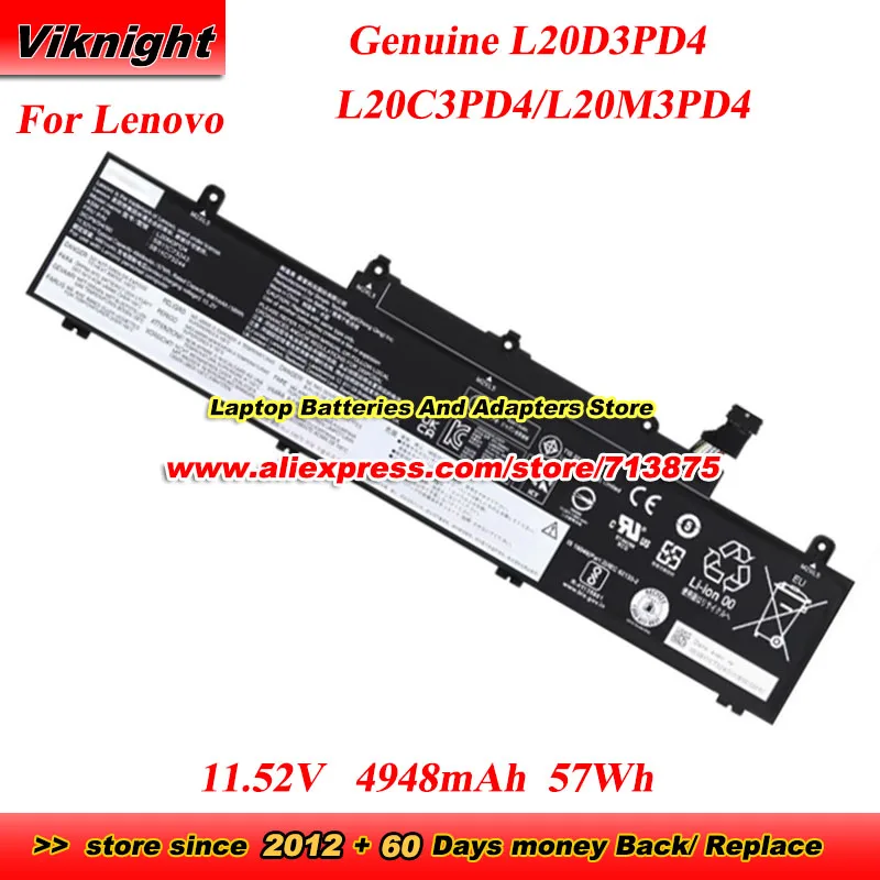 Оригинальный аккумулятор L20D3PD4 L20C3PD4 L20M3PD4 для Lenovo ThinkPad E14 Gen 3 серия 20Y700 E15 G3 SB11C73240