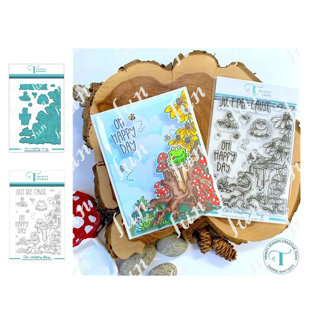 

Oh Happy Day Metal Cutting Dies Clear Stamps Set Handmade Diy Paper Cards Scrapbook Diary Coloring Decoration Embossing Stencils