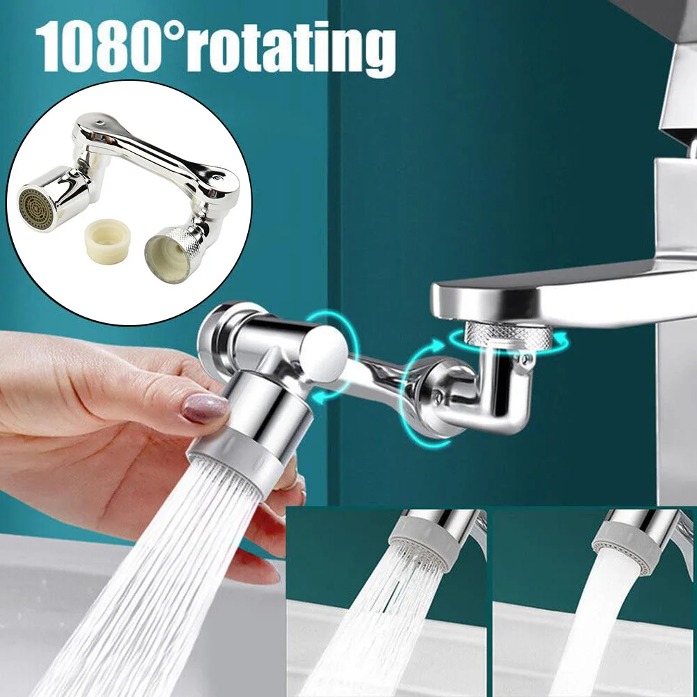 

1080 Degree Robotic Arm Universal Faucet Extender Rotatable Water Bubbler Kitchen Washbasin Faucets Bubbler Bathroom Supplies