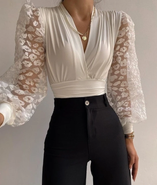 Рисунок 2 - Модная женская блузка 2023 однотонный