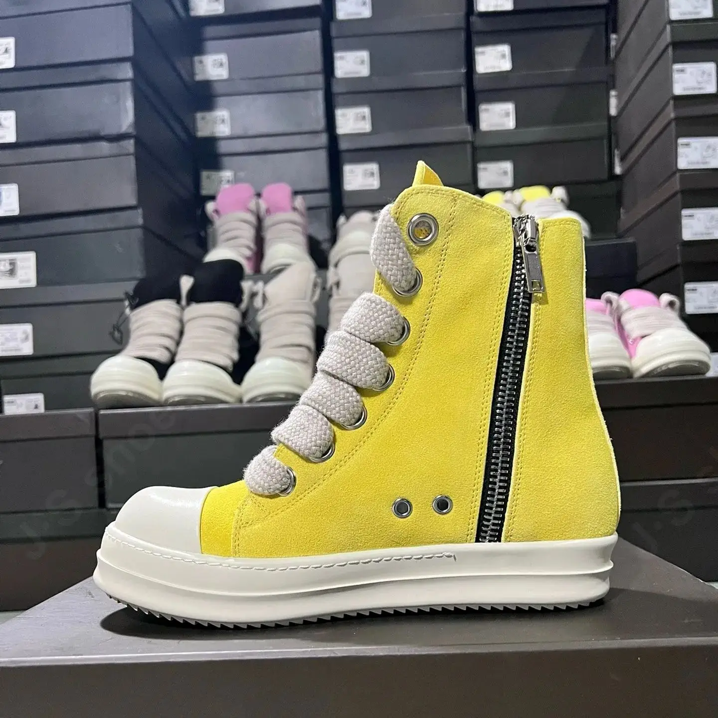 Ricks Мужская обувь Желтые замшевые ботинки Outoor Сапоги Высокие повседневные туфли