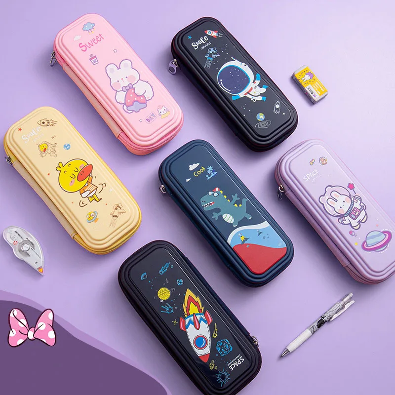 

New Office Multi-storey Pencil Case School Pen Case Plastic PP waterproof Stationery Box for Desk Supplies Organization Grey