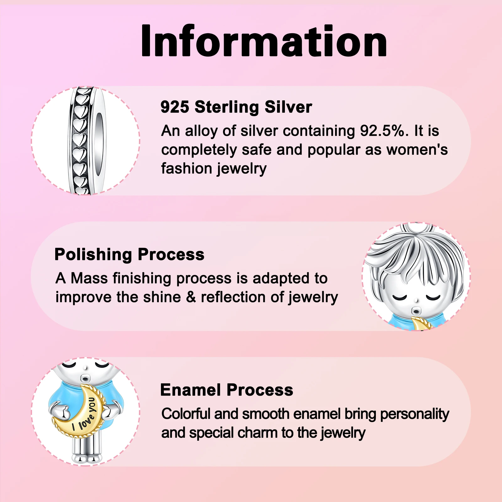 Подвеска-Шарм Я тебя люблю из серебра 925 пробы