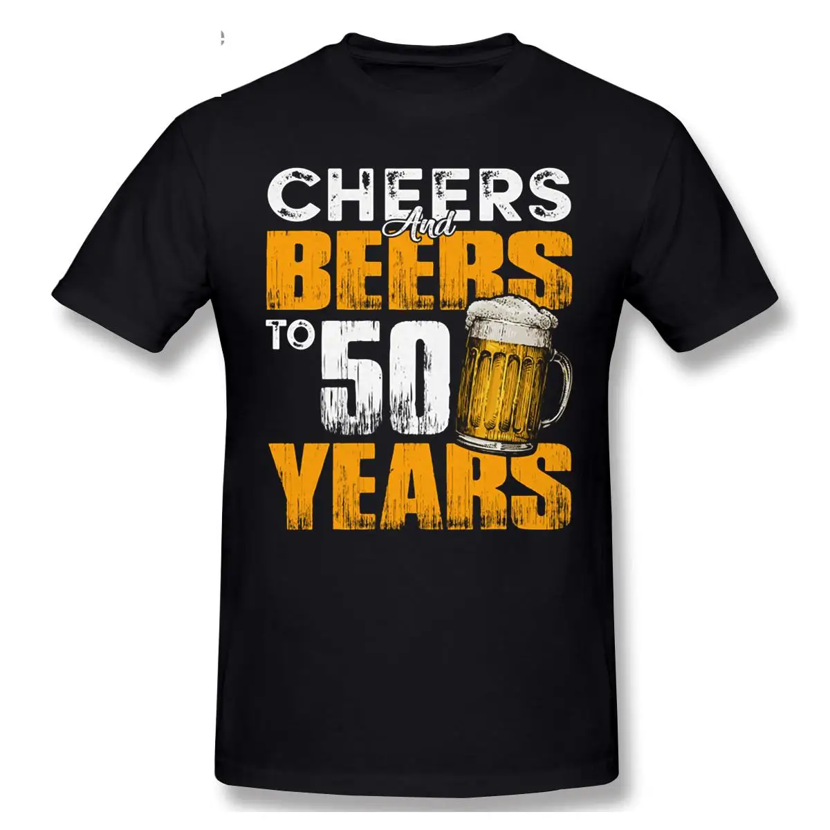 

Cheers And Beers To 50 Th Years Old T Shirt 50Th Birthday Tee Beer Lover Funny Harajuku Tops Fashion Classic Tee Shirt