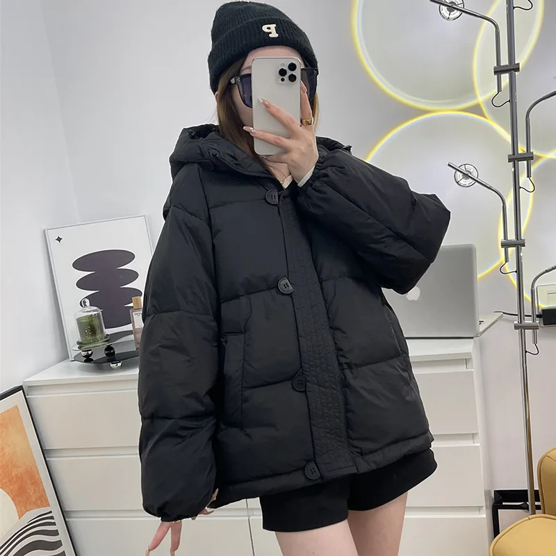 Hooded Jacket Woman Winter 2023 Spring Oversize Demi-season Parka Female Ski Suit Fluffy New In Outerwear Shirts and Blouses