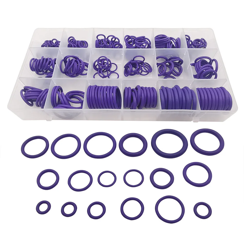 

265Pcs/Box 18 Sizes O Ring Assortment Kit Purple Rubber NBR O-Rings Sealing Gasket Washers Repair Tools with Plastic Box