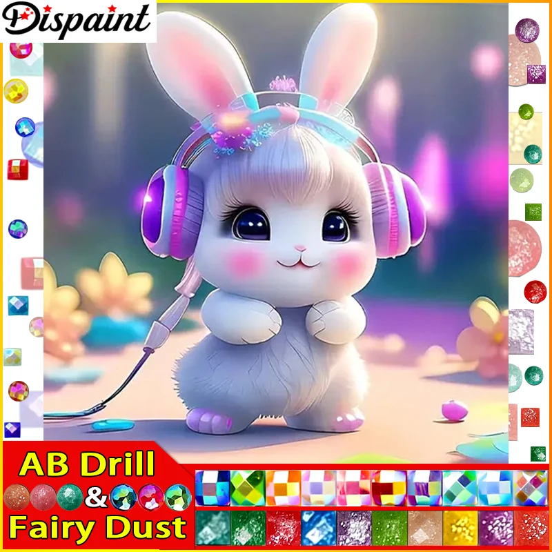 Dispaint Fairy Dust AB &quotКролик животное&quot Алмазная картина 5D полная квадратная/круглая