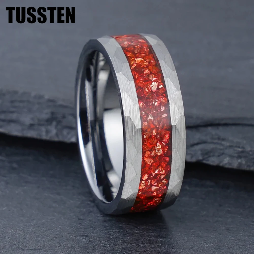 TUSSTEN 8 мм для мужчин и женщин модное обручальное кольцо с кристаллическим камнем