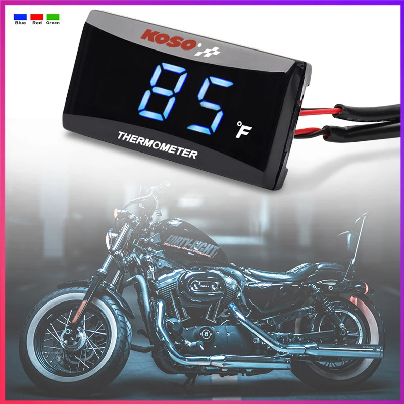 Motorcycle Thermometer Water Temperature Gauge Digital Display Sensor Fahrenheit Adapter Scooter And Racing