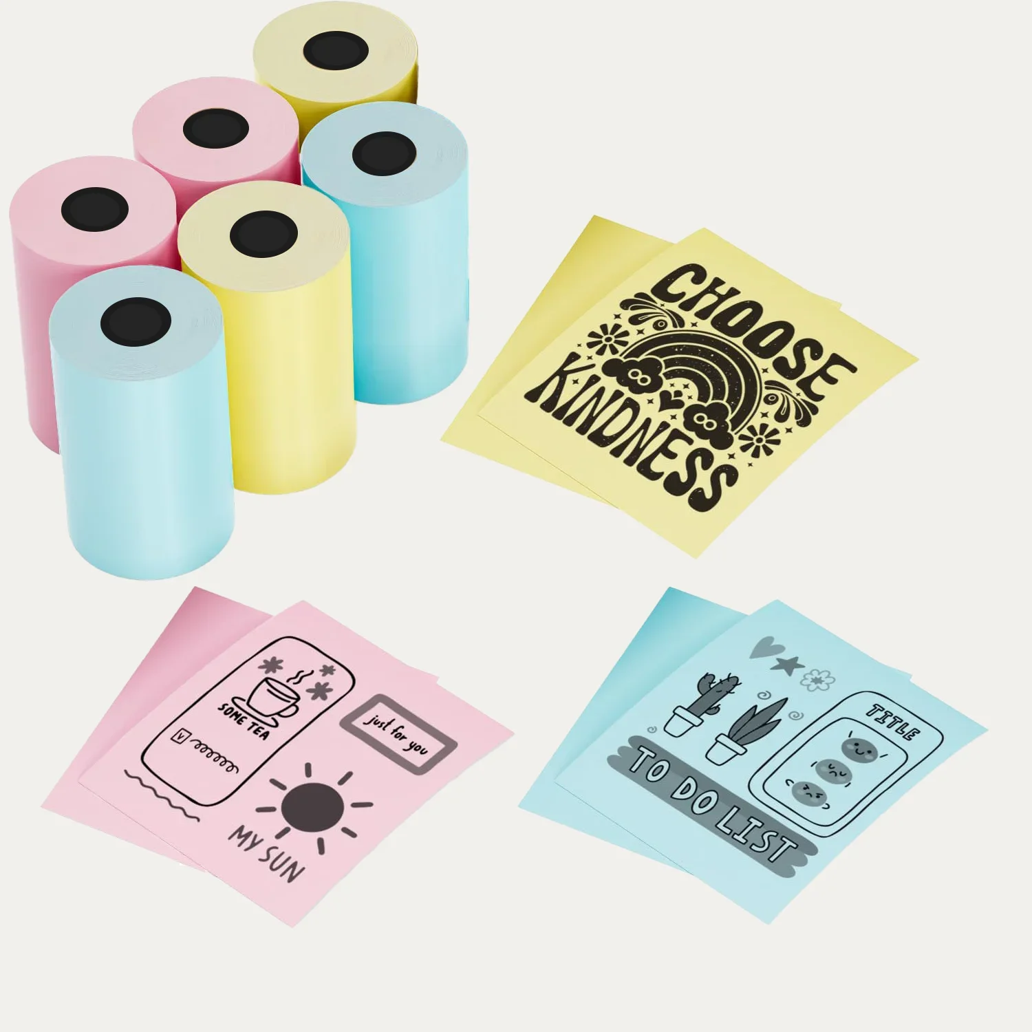 Color Thermal Receipt Papers BPA Free Compatible With 58mm Printer Square POS Register For Scrapbook Study Note Painting