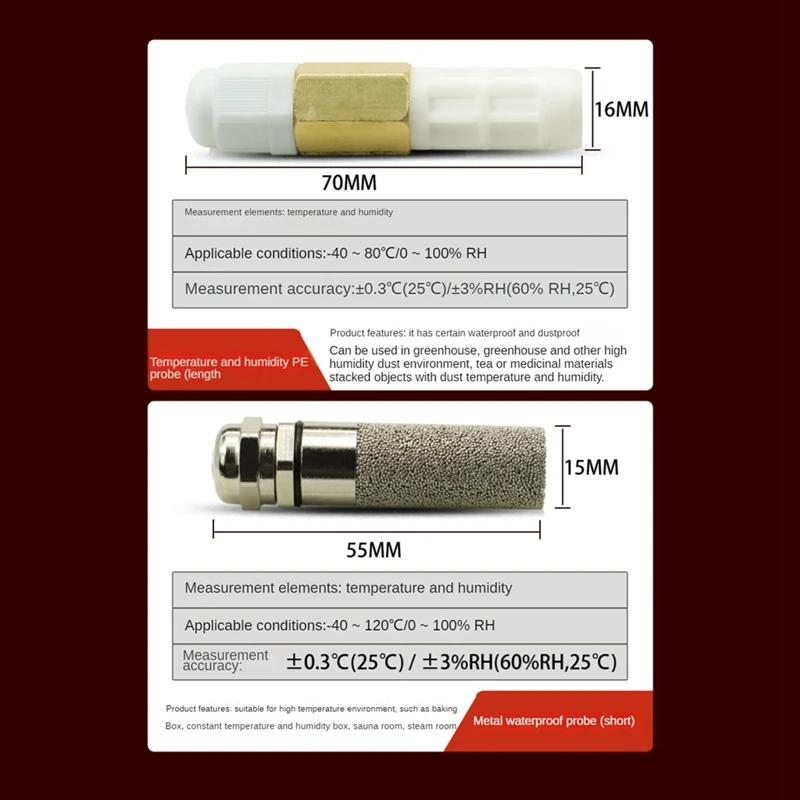 DC5-28V RS485 Датчик температуры и влажности Modbus XY-MD03 Коллектор - металлическая головка