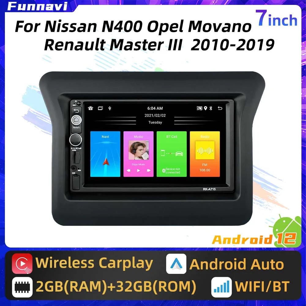 2 Din Android стерео для Nissan N400 Opel Movano Renault Master III 3 2010 - 2019 7 &quotАвтомагнитола