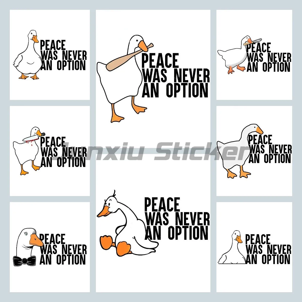 

Goose Meme Peace Was Never An Option Car Stickers Scratch-Proof Creative Caravan Decals Vinyl Car Wrap