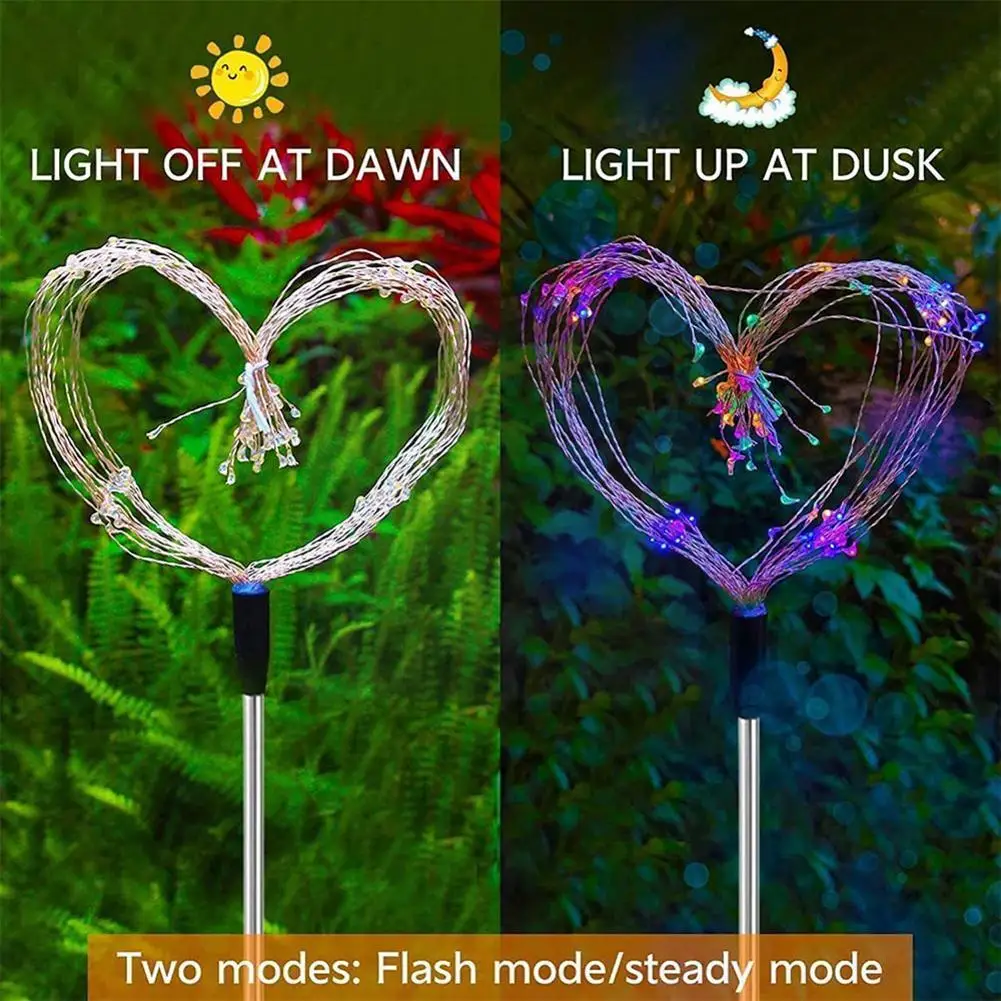 

Solar Ground Plug Wire Fireworks Light Three-color Light Waterproof Light Automatic Sensor Y5j2