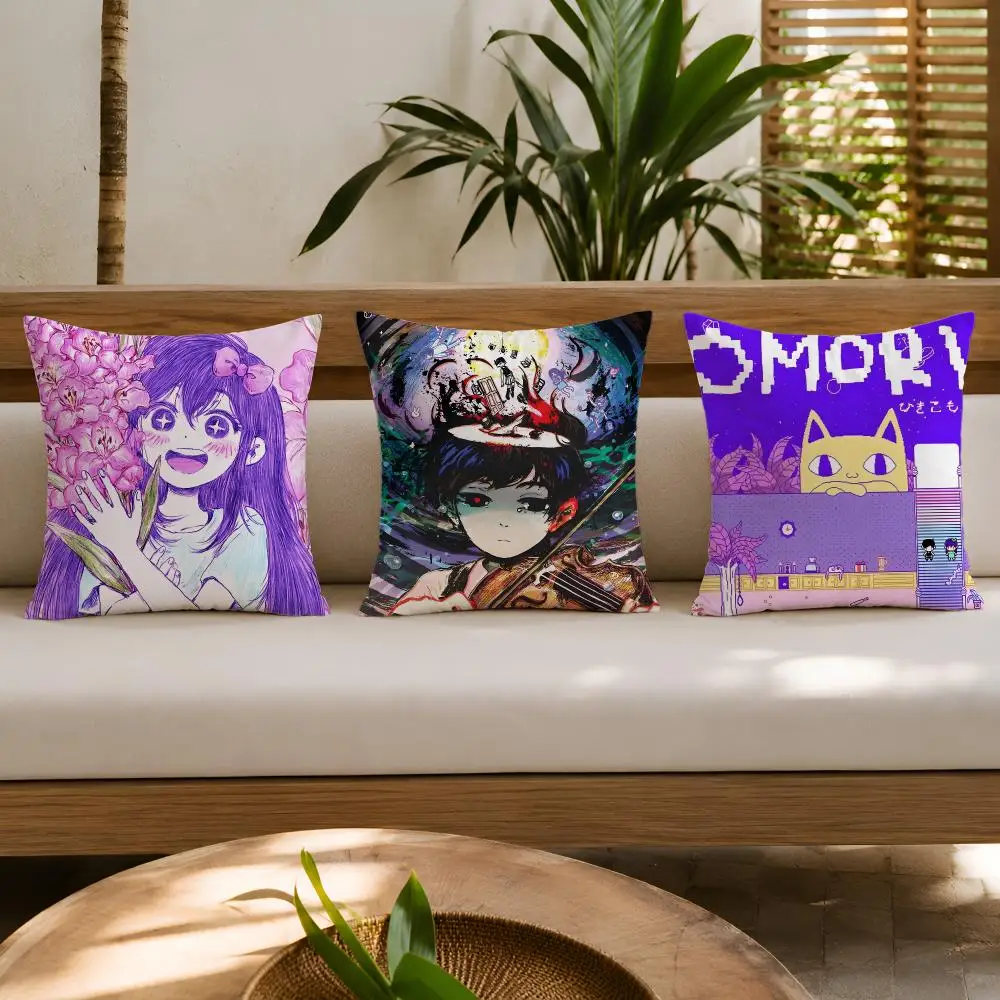 Фото Чехол для подушки O-Omori Video Game Anime, устойчивый к сминанию, из короткого плюша, дышащий, можно стирать в машине №2