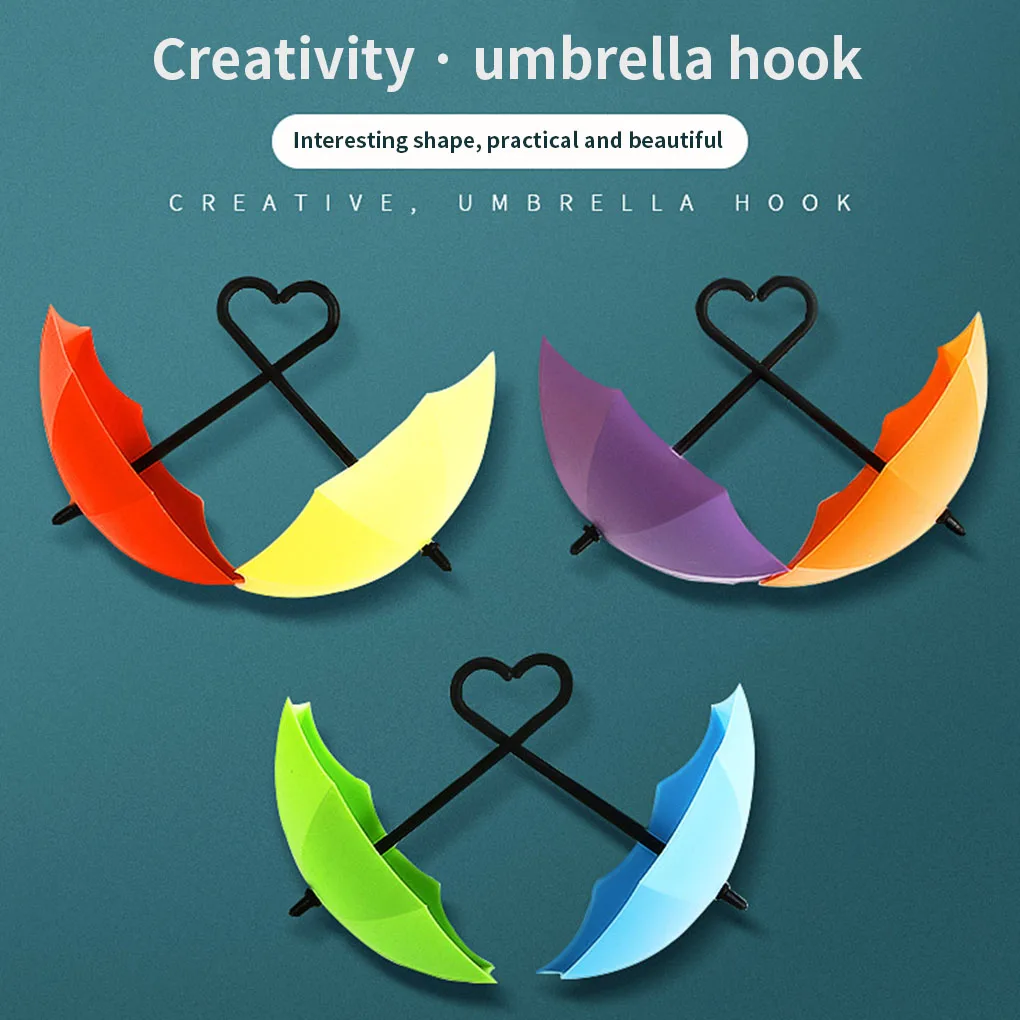 

3pcs Umbrella Shape Wall Hook Colorful Key Holder Hanger Holder Wall Hook Kitchen Organizer Bathroom Accessories
