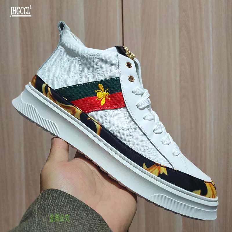 Кроссовки мужские легкие в стиле хип-хоп кожаные устойчивые к складкам для