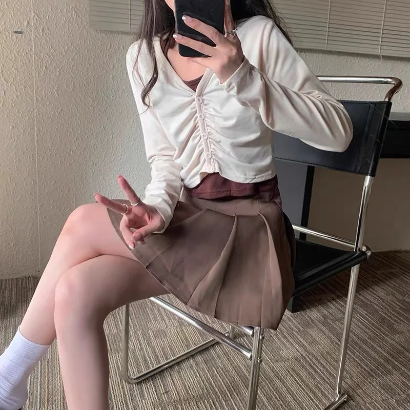 

Blouses Spring 2022 Women's Outfits Designer Patchwork Sexy Long-sleeved T-shirt Casual Two-piece Sets Women's Clothing