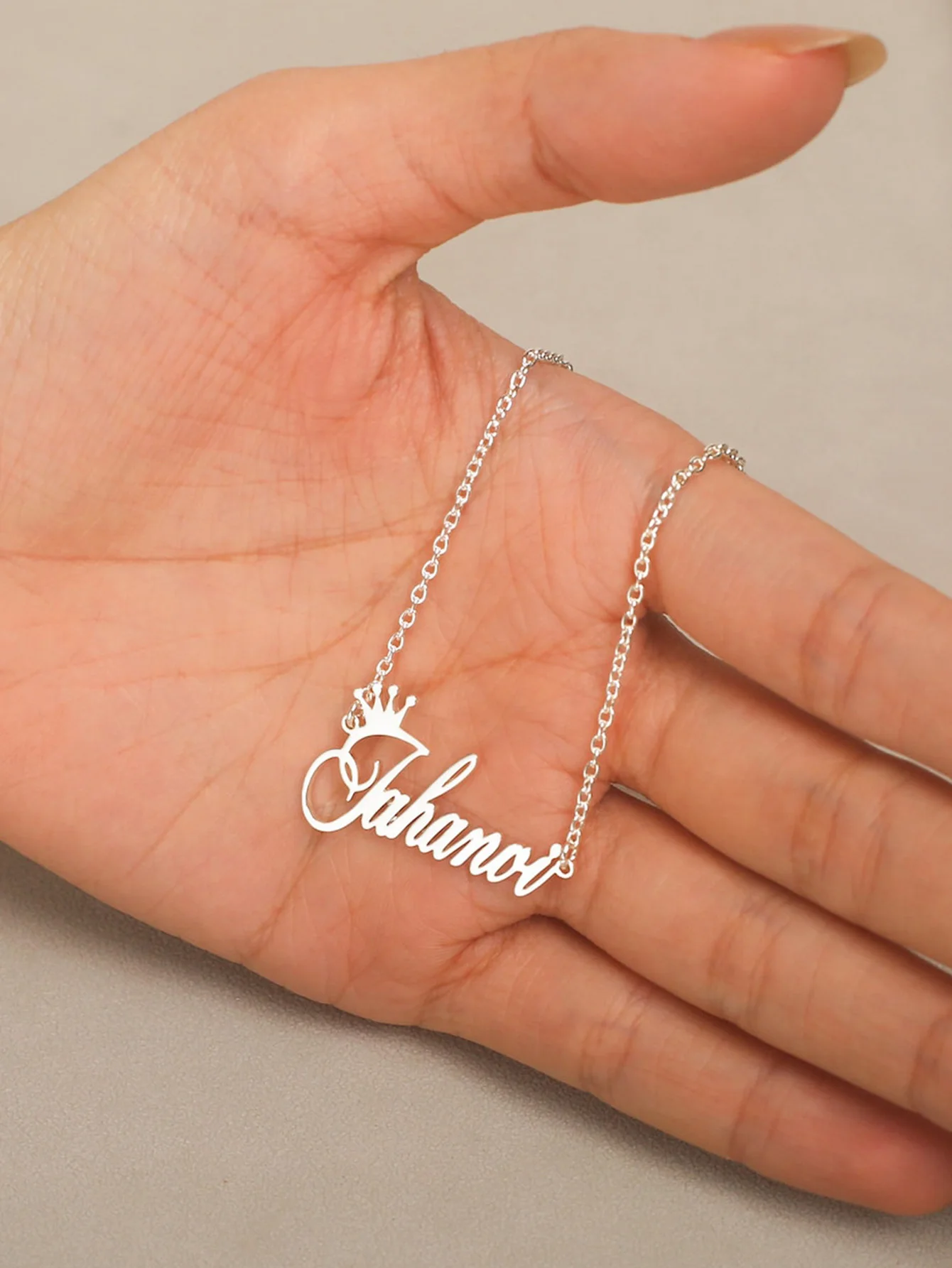 ć naszyjnik z imieniem niestandardowym dla kobiet koroną kolor srebrny tabliczka znamionowa ze stali nierdzewnej Choker naszyjniki urodziny