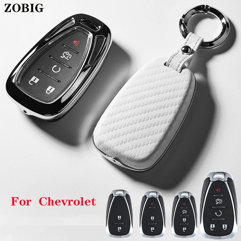 

ZOBIG for Zinc alloy ABS TPU For Car Key Fob Case Shell Holder Cover for Chevrolet Camaro Malibu Cruze Equinox XL
