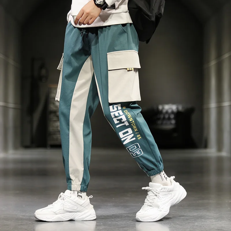 Autumn new men's casual trousers trend loose overalls leggings long pants sports pants
