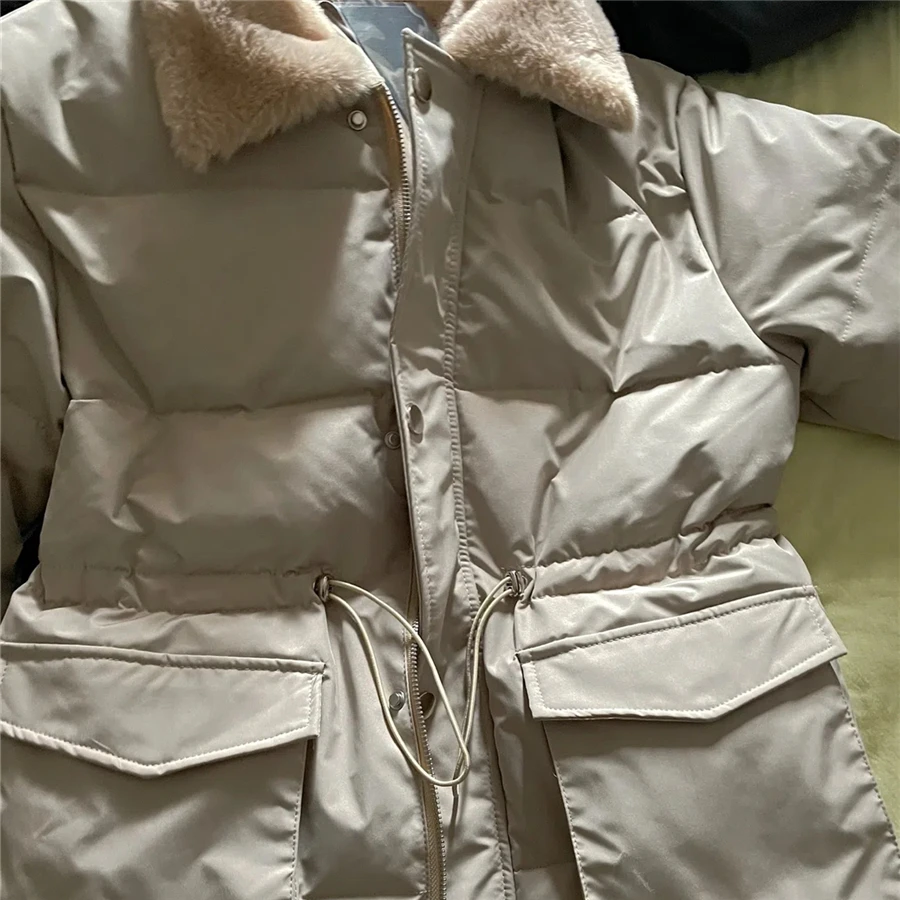 Mid-length Winter Cotton Padded Korean Parka Women Warm Thick Slim Coat Casual Outwear Loose Overcoat Fashion Windbreaker Jacket