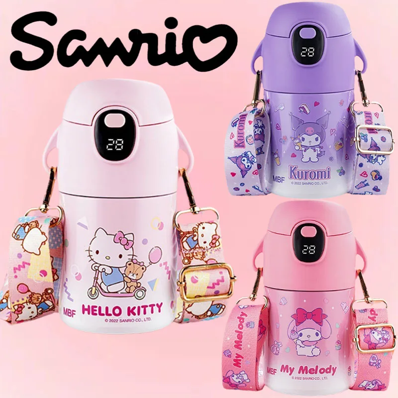 

Kawaii Sanrio Hellokittyed Kuromi My Melody Cinnamonroll Изолированная чашка для воды из нержавеющей стали смарт-дисплей температуры подарок для детей