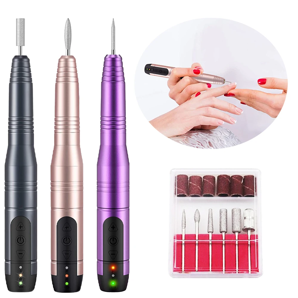 

Electric Nail Drill Kit Portable Rechargeable Electric Nail File Machine for Acrylic Gel Nails,Manicure Pedicure Tool Nail Drill