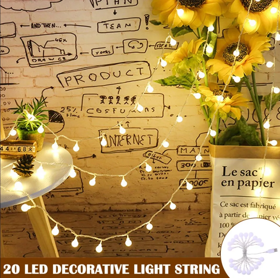 

3m/5m 30/50led Blinking Frosted Ball Led String Light Christmas Frost