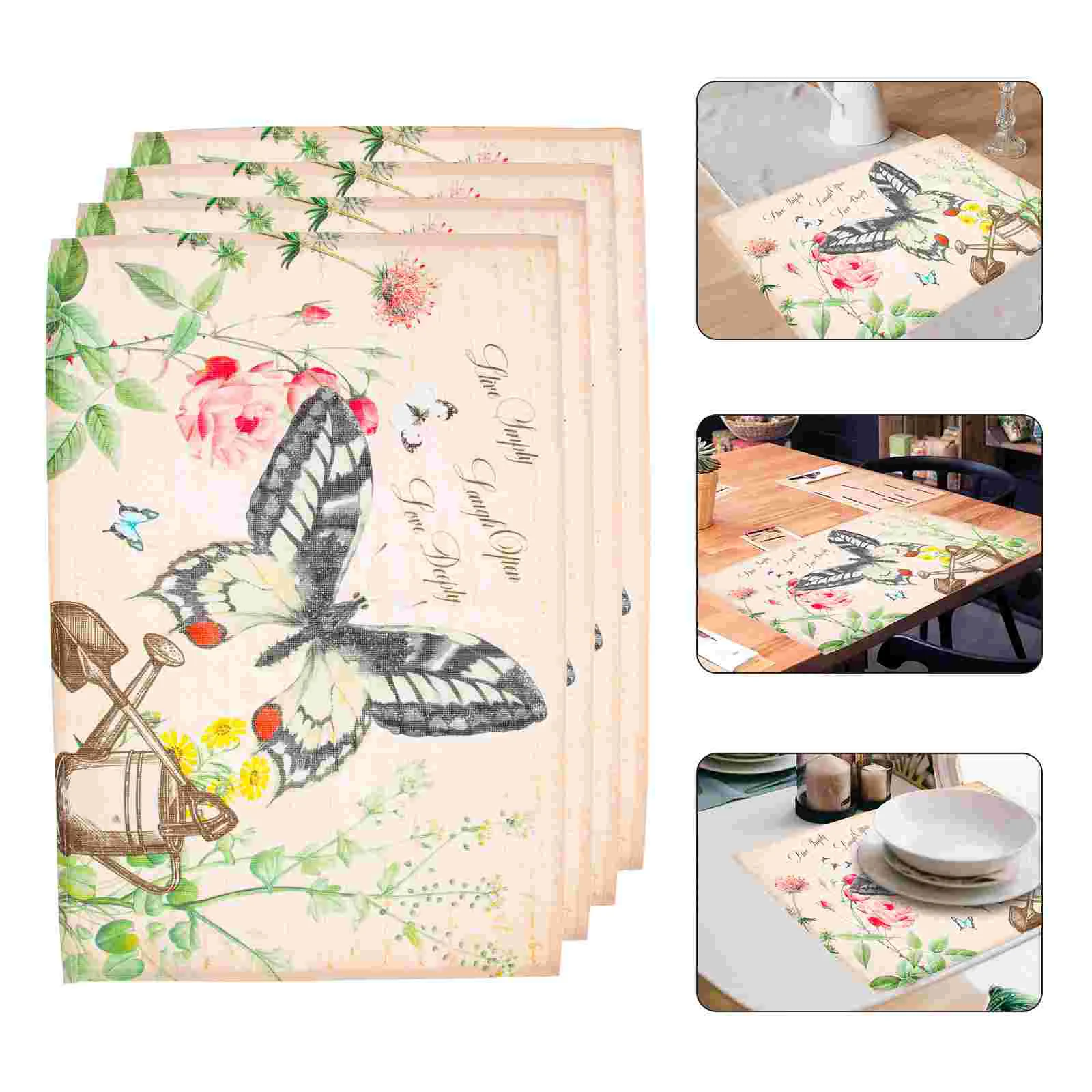 

4Pcs Decorative Daily Use Delicate Washable Home Dining Mat Decorative Place Mat Placemat for Home Dinner