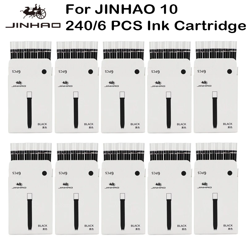 Фото 240/6 шт. JINHAO для 20 10 A1 A2 Majohn Press, картриджи для заправки чернил для перьевой ручки, калибр 5,5 мм, офисные принадлежности, школьные канцелярские принадлежности №1