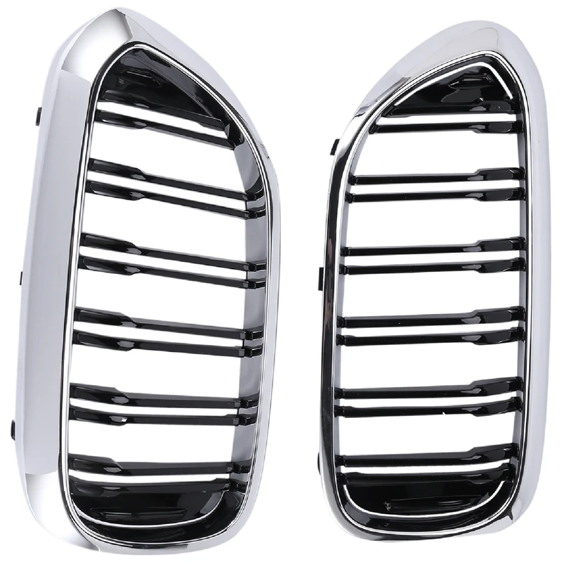 Для-BMW 5 серии G30 G31 G38 M5 2017 + хром черный Передний бампер капот решетка гриль (Doublel Six