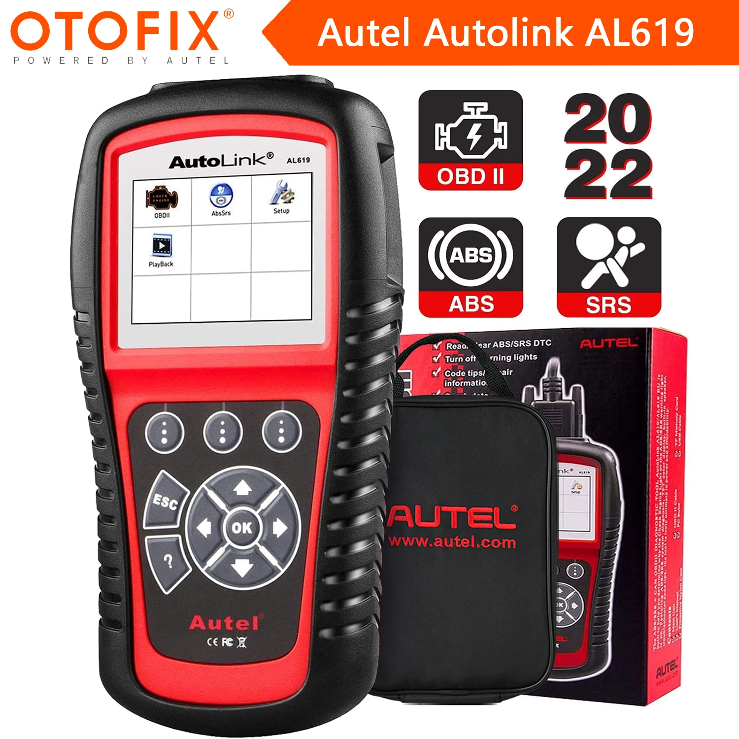

Autel AutoLink AL619 ABS SRS OBD2 Scanner,2022 Autel Diagnostic Scan Tool With ABS Airbag Warning Lights Reset,Upgarded of AL519