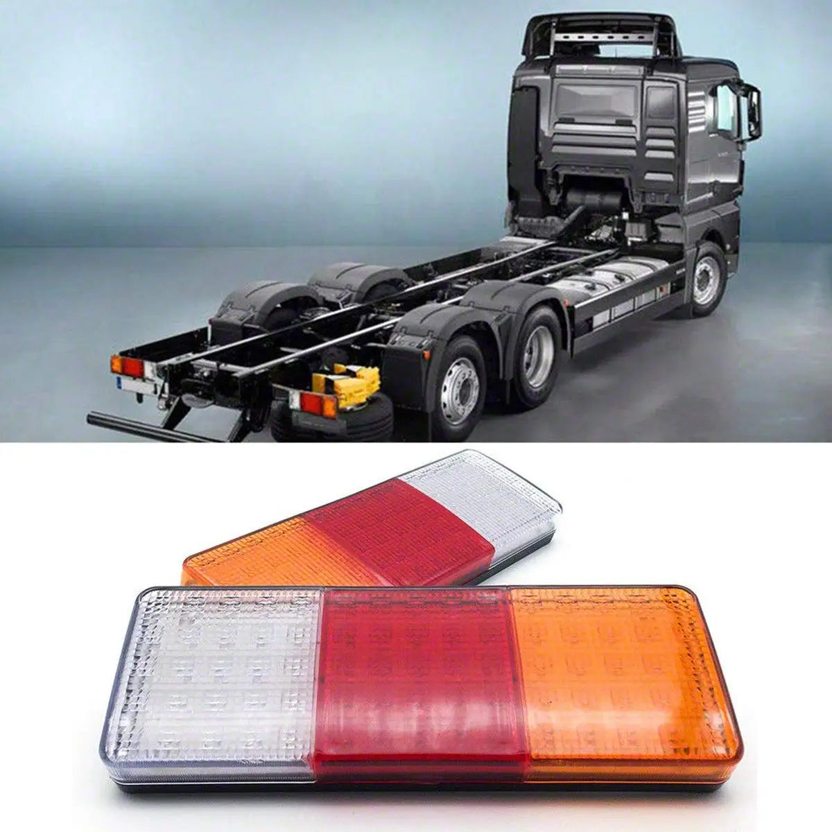 

2x 12V Trailer LED Tail Lamp Emergency Stop Lamp Warning Reverse Light Van Lorry Rear Indicator Light IP67 For RV Cmaper Vehicle