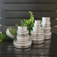 510152030506080100110150200g empty round portable aluminum box metal tin cans diy cream refillable silver jar tea pot