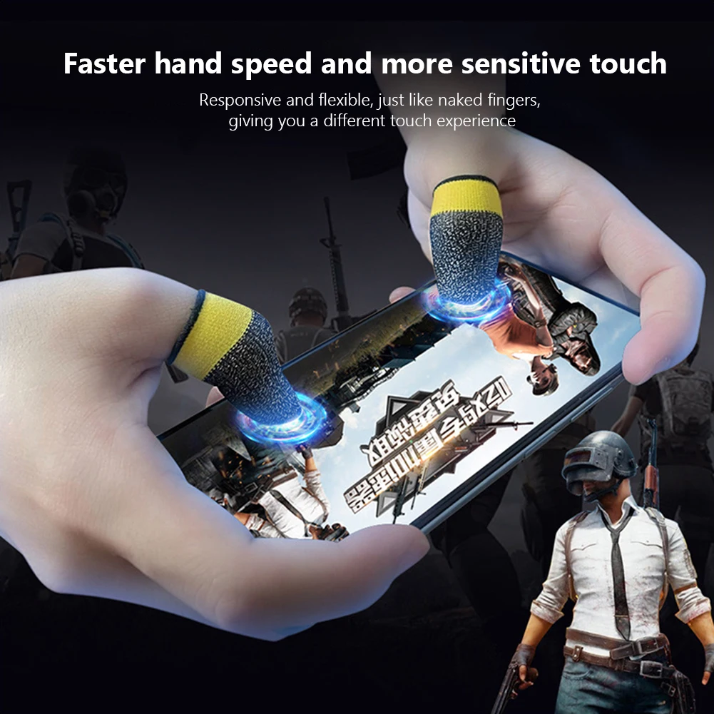 

Gaming Finger Sleeve for PUBG Mobile Game Controller Sweatproof Thumb Gloves Breathable Fingertips Sensitive Touch Screen