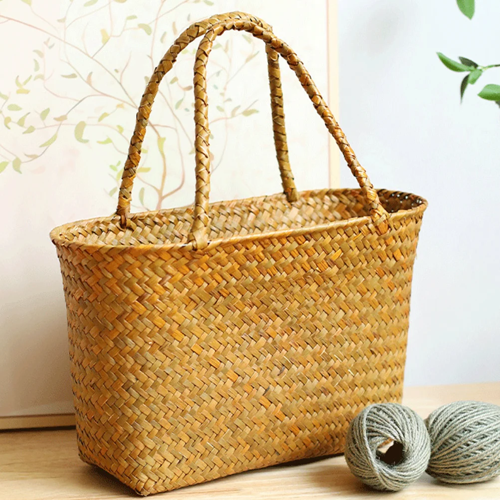 

Christmas Gifts Baskets Hand Woven Tote Bag Storage Cutainsforbedroom With Handle Straw