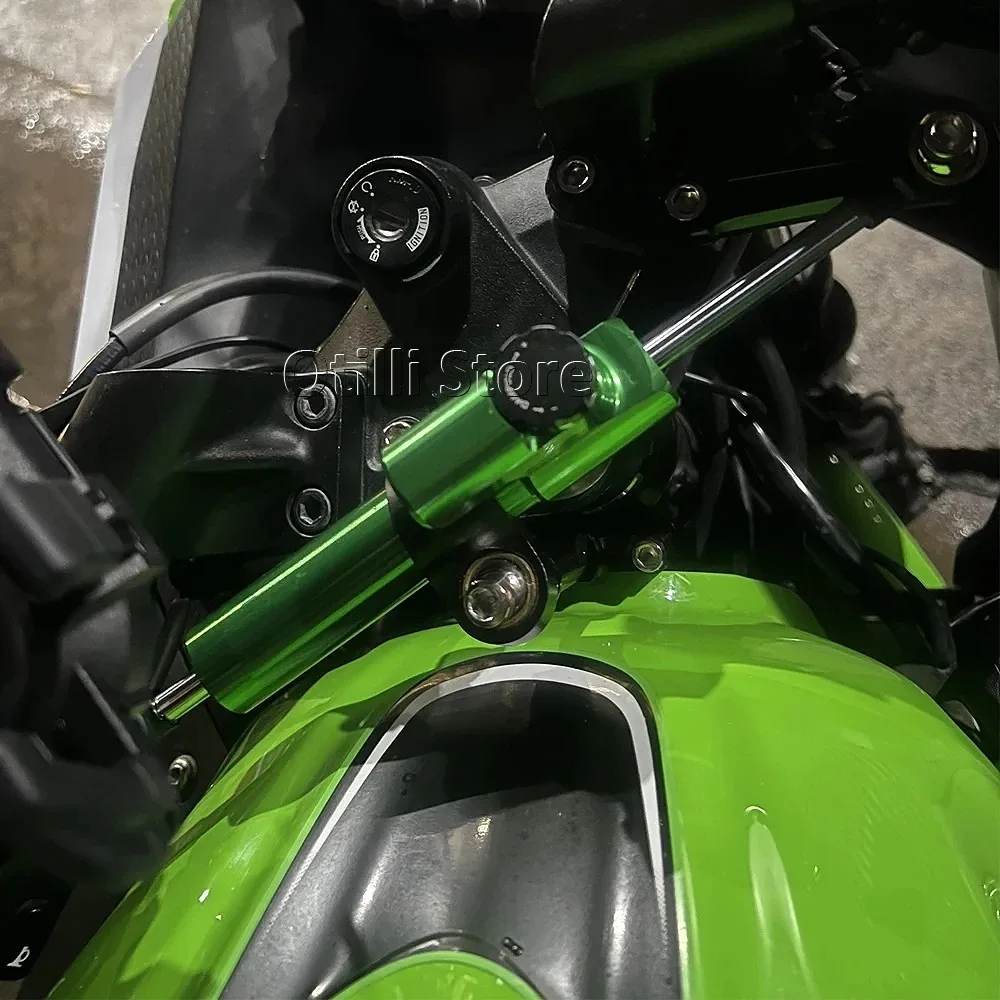 Фото Ninja 300 EX 300 для Kawasaki EX300 NINJA300 2013-2017 2016 2015, регулировка рулевого демпфера с ЧПУ, комплект кронштейнов для стабилизатора, крепление №4