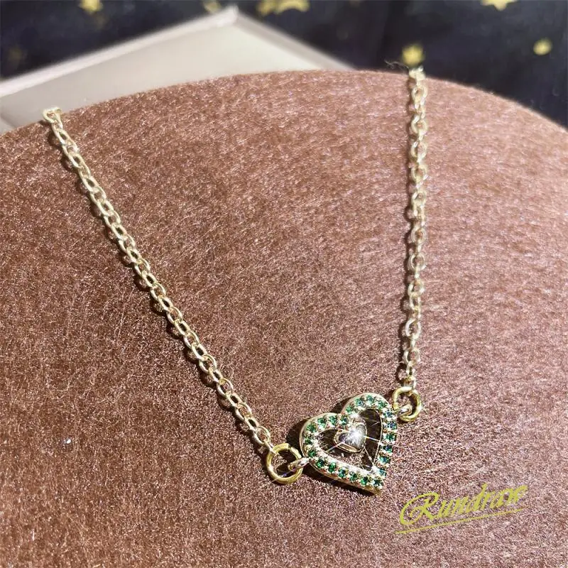 

Bohemia Exquisite Colorful Sparkling Zircon Heart Cutout Charm Bracelet for Women Party Wedding Gift Fashion Jewelry Accessory