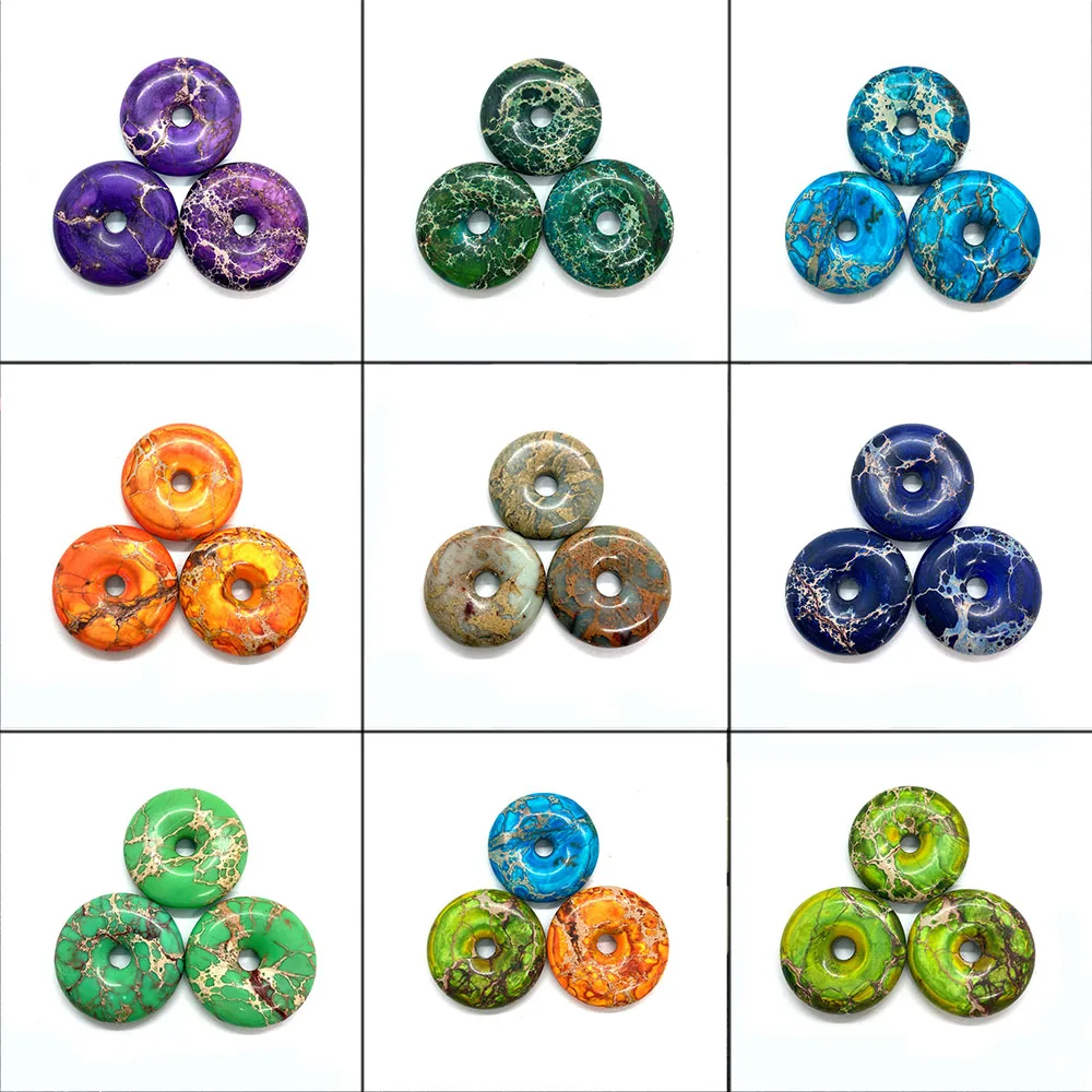 

29mm Emperor Stone Natural Stone Exquisite Imperial Jasper Pendant Loose Charm Beads for Jewelry Making DIY Necklaces Bracelets