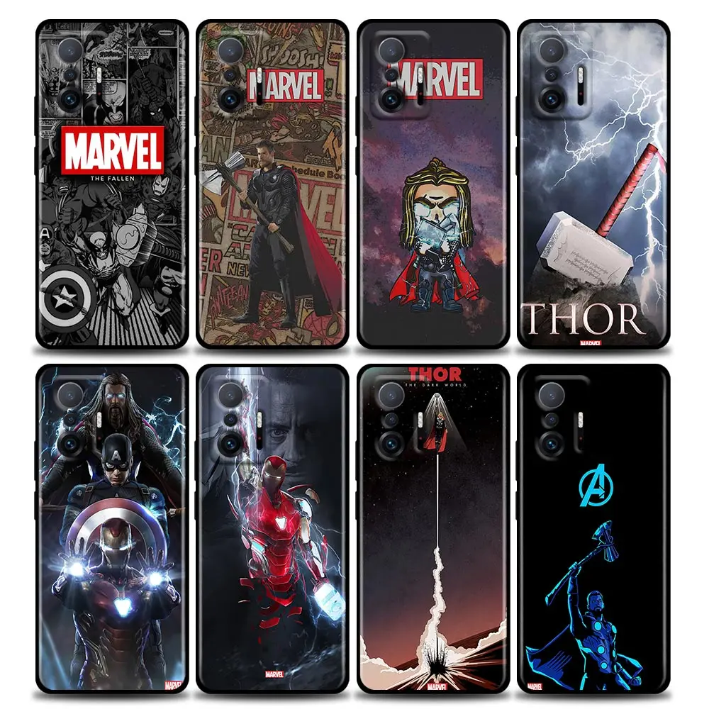 

Marvel Phone Case for Xiaomi Mi 12 12X 11i 11 11X 11T Poco X3 NFC M3 Pro F3 GT M4 Case Soft Silicone Cover Hero Thor For Marvel