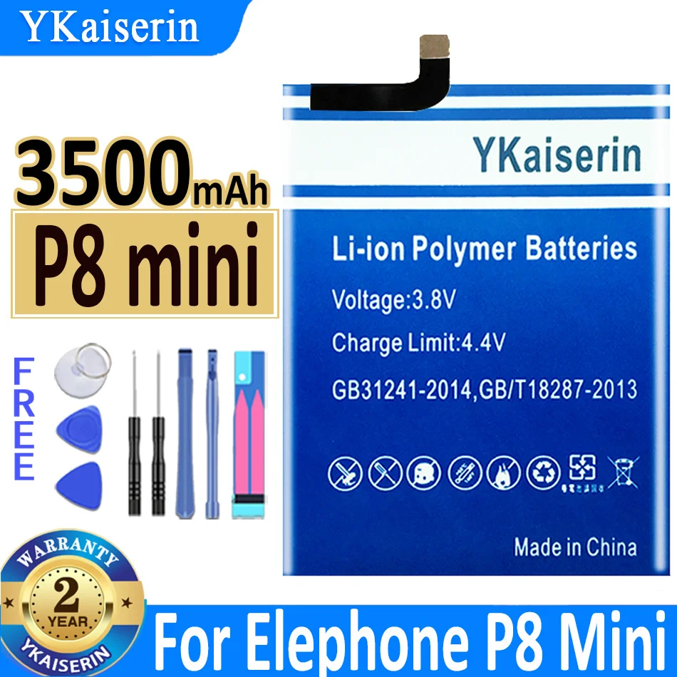 Аккумулятор ykaisсеребрин хорошего качества P8 Mini 3500 мАч для Elephone P8mini батареи