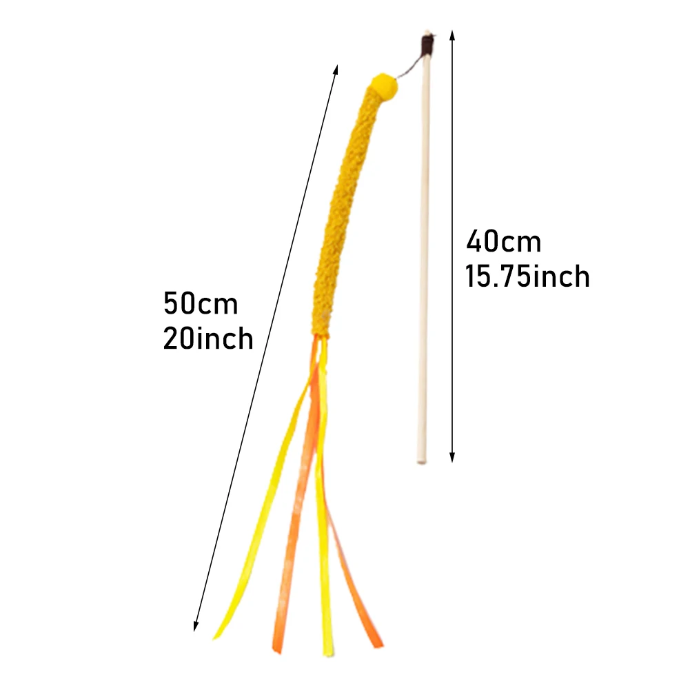 

4pcs Training Gift Funny With Worm Bell Indoor Cat Wand Toy Kitten String Colorful Ribbon Portable Interactive Play Teaser