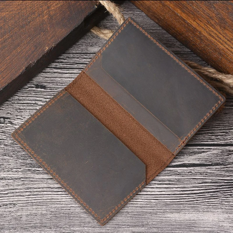 Маленький органайзер для карточек из натуральной кожи, формы бумажника, сделанный вручную из коровьей кожи, фактурный документационный конверт, сумка для хранения, подарок.