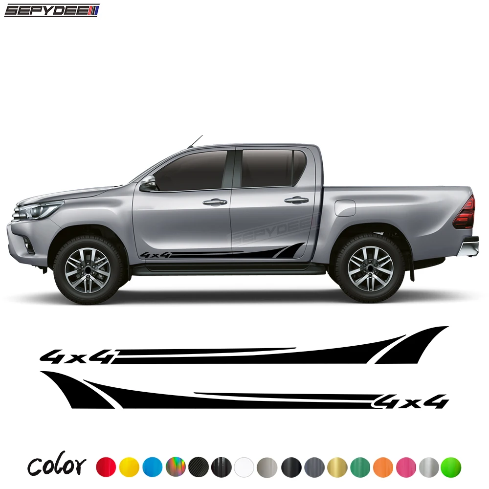 Наклейка на дверь автомобиля 2 шт. 4x4 для Ford Ranger Raptor Lsuzu Dma Nissan Navara Toyota Hilux Dodge RAM пикап