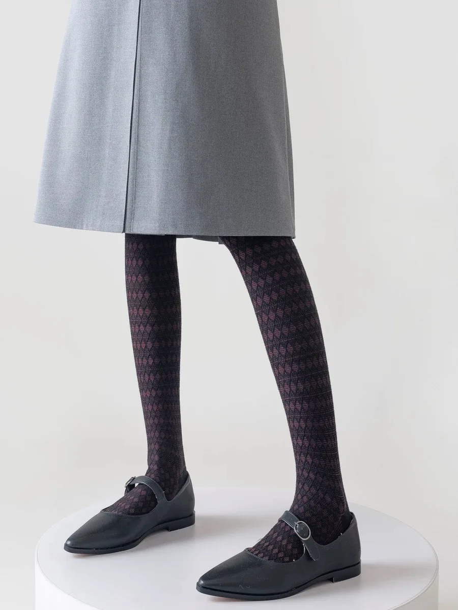 Весенне-осенние женские винтажные вязаные леггинсы Mori Girls с цветными блоками