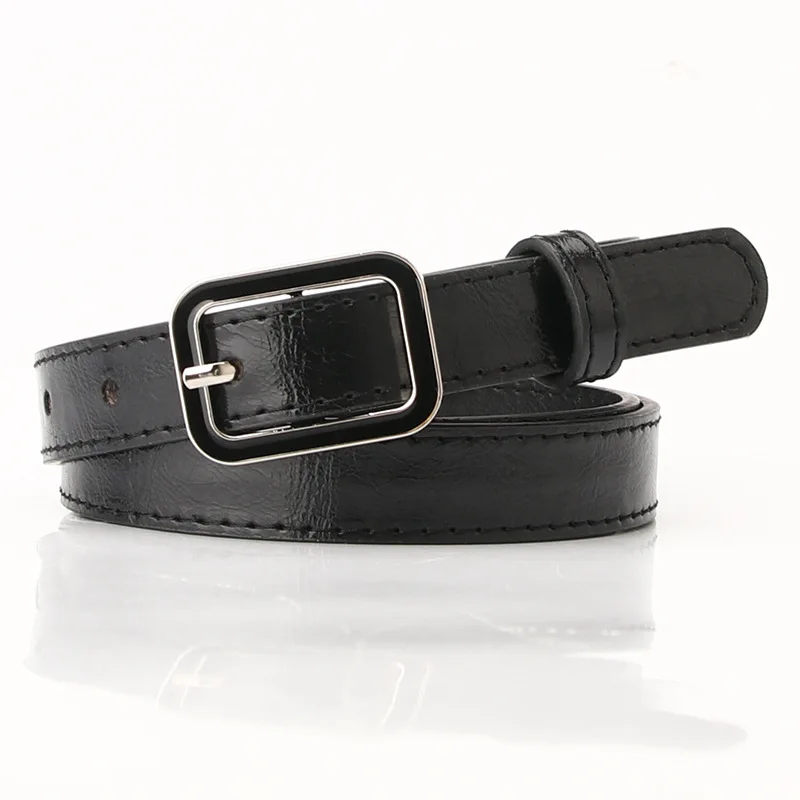

Ladies Japanese Buckle Pu Belt All-match Dress Decorative Belt Thin Black Student Belts Jeans Decorative Accessories