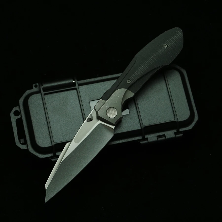 Фото Новый складной нож LEMIFSHE Voodoo из стали N690 с рукоятью из микарты и титана, многофункциональный инструмент EDC для активного отдыха, кемпинга, кухни и выживания №1